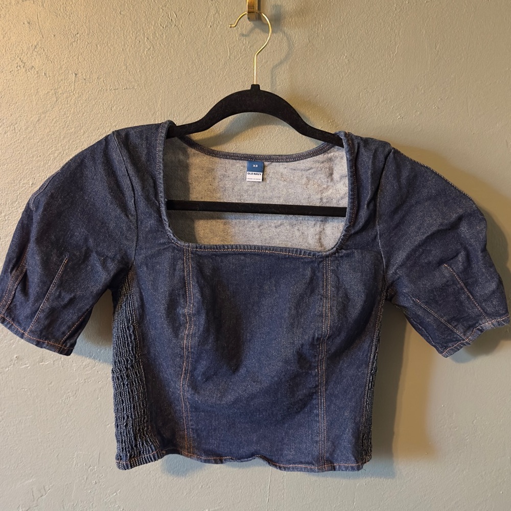 Old Navy Dark Blue Denim Blouse